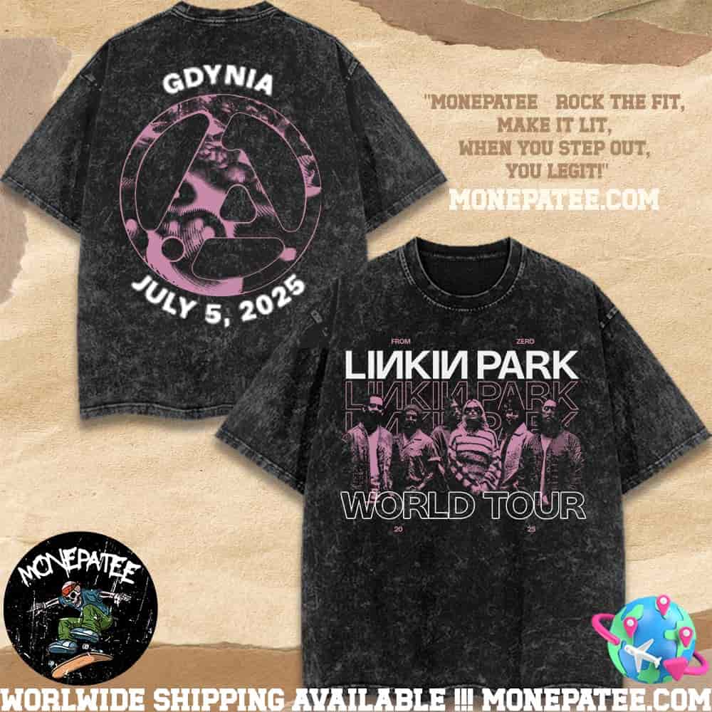 Linkin Park Gdynia From Zero World Tour 2025 Washed Tee Live At Opener Festival On July 5 Member Band Artwork Merchandise Shirt Linkin Park Gdynia From Zero World Tour 2025 Washed Tee Live At Opener Festival On July 5 Member Band Artwork Merchandise Shirt
