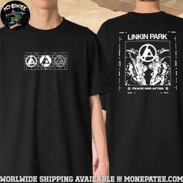 Linkin Park X Peace And After Exclusive Tee Japan From Zero World Tour Trifecta Grid Emblem Two Sided T-Shirt