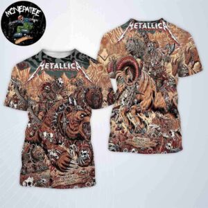 Metallica M72 World Tour Shirt Night 1 And 2 In Denver Colorado At Empower Field At Mile High June 27-29 2025 Bear The Apocalypse And Metal Ram’s Wrath AOP Shirt