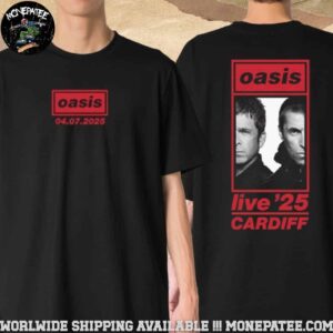 Oasis Live ’25 Tour Cardiff Live At Principality Stadium On July 4 2025 Photo Two Sided T-Shirt