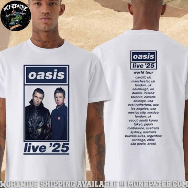 Oasis Live ’25 World Tour 2025 Gallery Exclusive Merchandise Two Sided T-Shirt