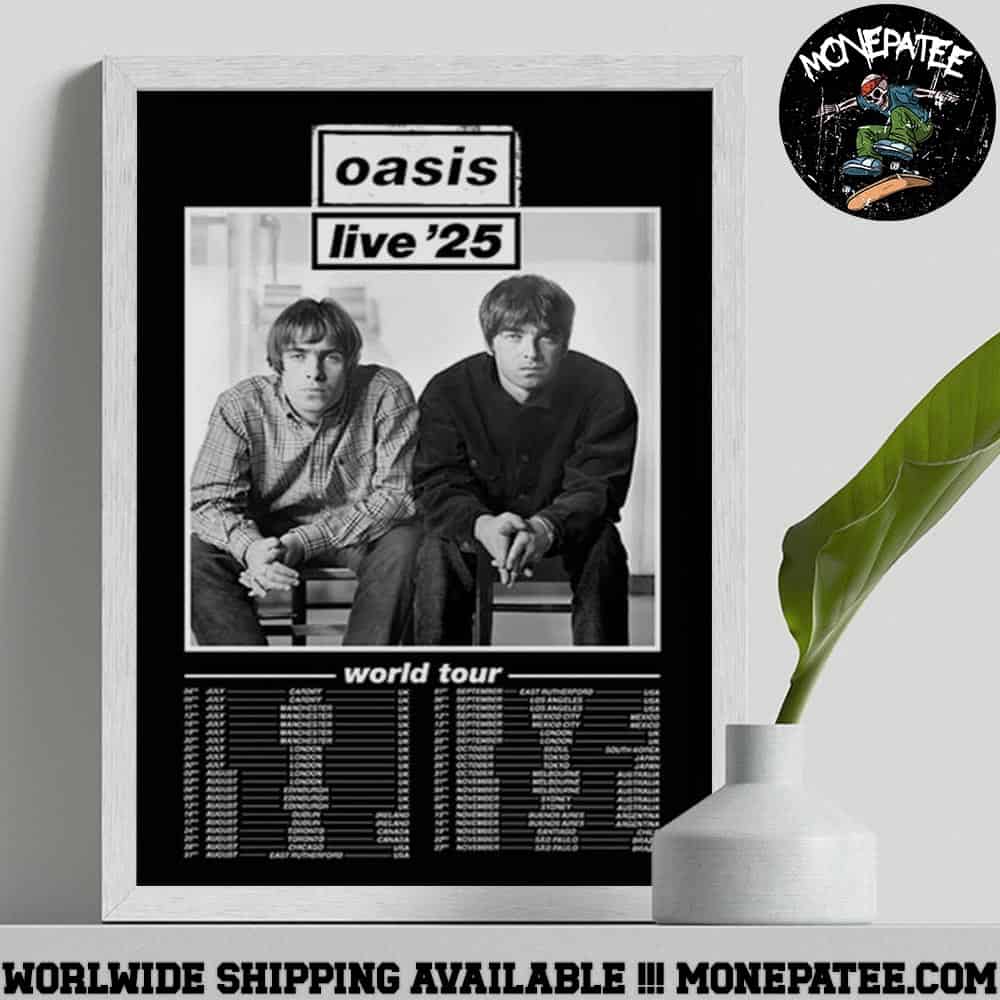 Oasis Live '25 World Tour 2025 Reunion Across Continents Decorative Poster Canvas Oasis Live '25 World Tour 2025 Reunion Across Continents Decorative Poster Canvas