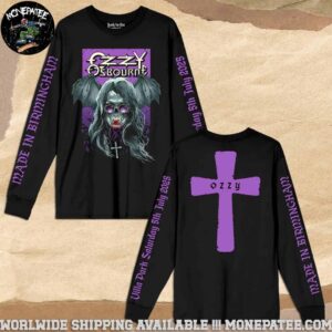 Ozzy Osbourne Back To The Beginning 2025 Bat Longsleeve Shirt At Villa Park Made In Birmingham UK On July 5 Two Sided