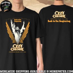 Ozzy Osbourne Back To The Beginning 2025 The Final Show Event Shep Fairey Tee At Villa Park Birmingham UK On July 5 Two Sided T-Shirt