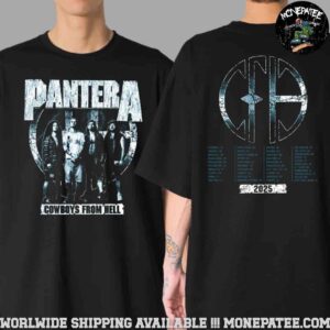 Pantera Cowboys From Hell Tour 2025 Band Photo Dates List Merchandise Two Sided Unisex T-Shirt