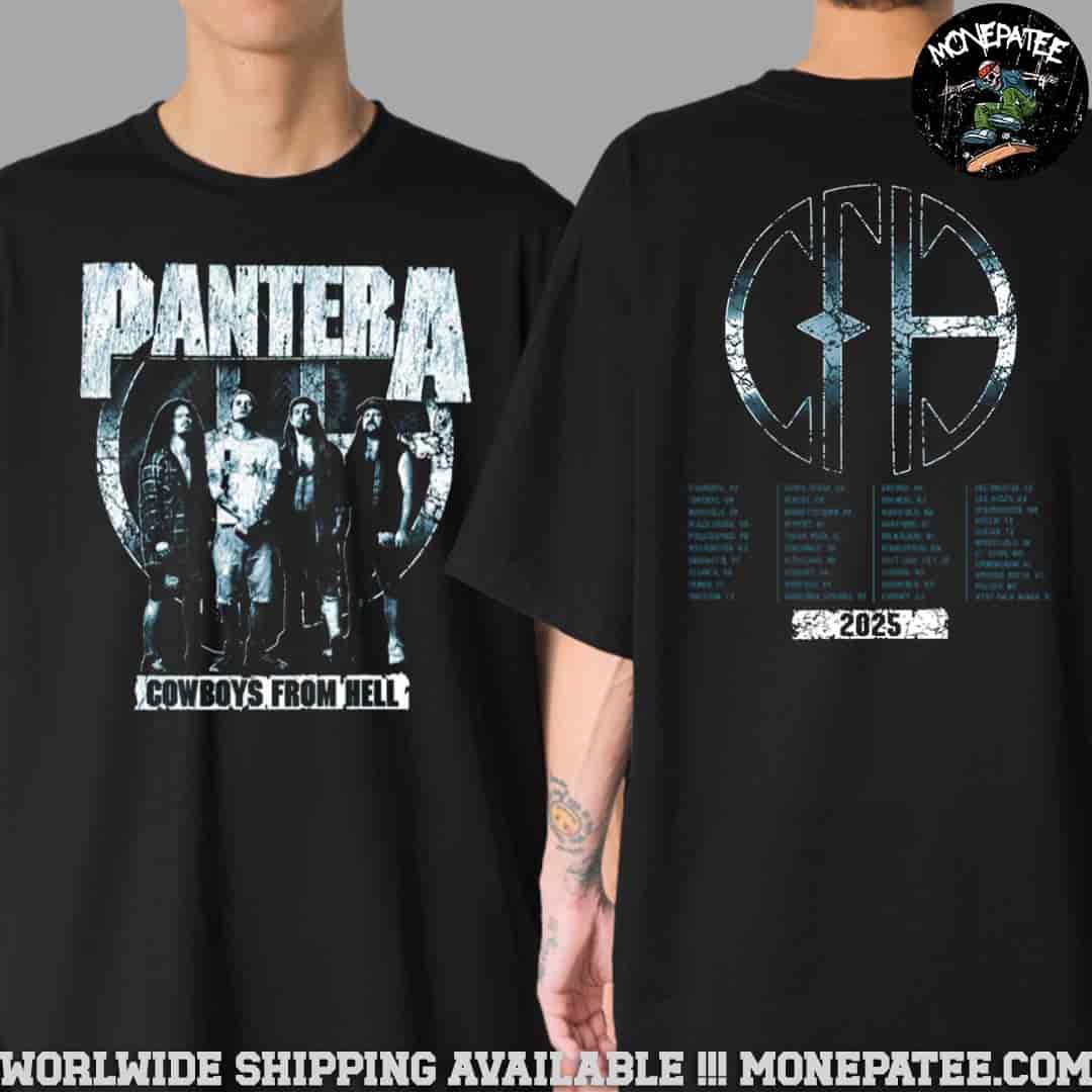 Pantera Cowboys From Hell Tour 2025 Band Photo Dates List Merchandise Two Sided Unisex T-Shirt Pantera Cowboys From Hell Tour 2025 Band Photo Dates List Merchandise Two Sided Unisex T-Shirt