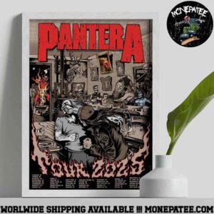 Pantera Cowboys From Hell Tour 2025 Lithograph Album Covers Tour Dates Listed Decorative Poster Canvas
