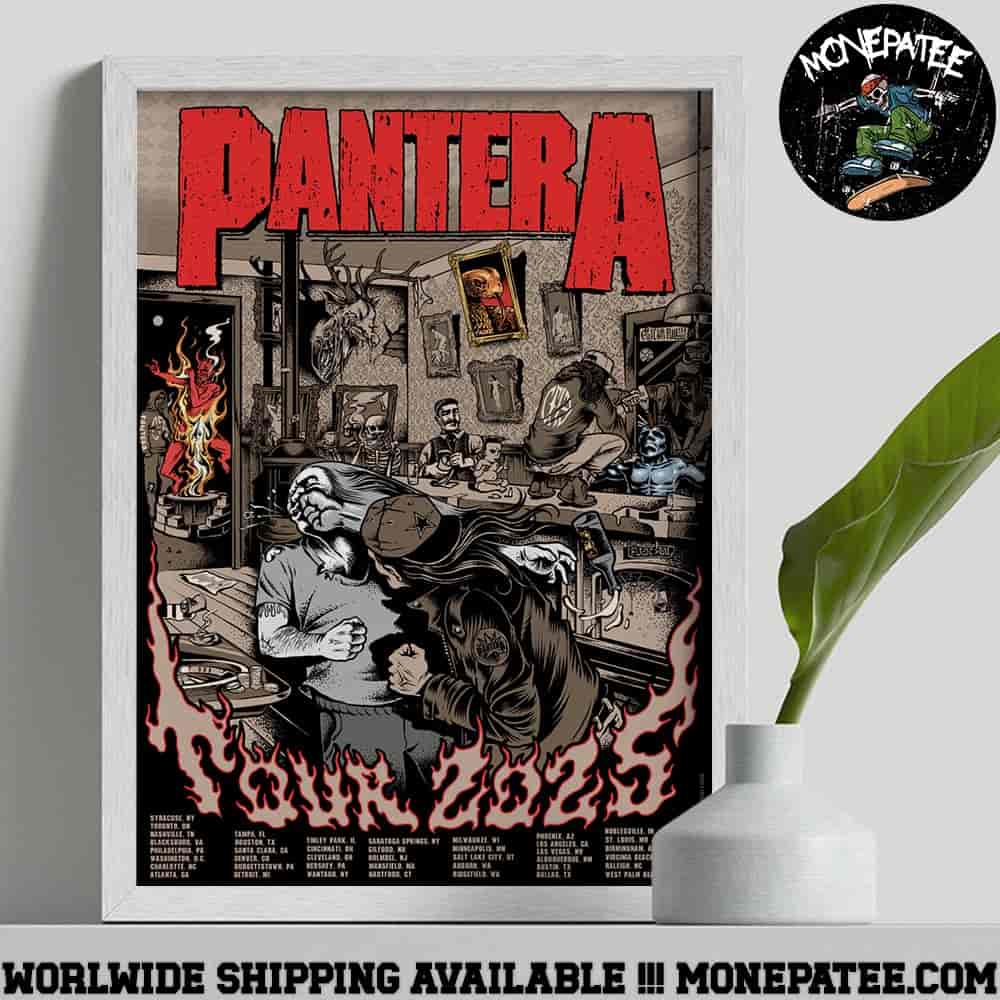 Pantera Cowboys From Hell Tour 2025 Lithograph Album Covers Tour Dates Listed Decorative Poster Canvas Pantera Cowboys From Hell Tour 2025 Lithograph Album Covers Tour Dates Listed Decorative Poster Canvas