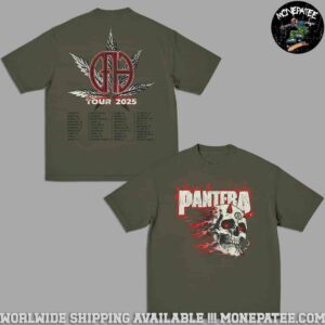 Pantera Cowboys From Hell Tour 2025 Smoking Skull Artwork Dates List Two Sided Merchandise Unisex T-Shirt