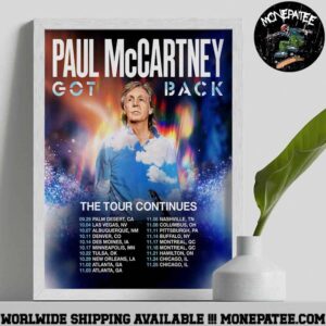 Paul McCartney Got Back The Tour Continues North American Tour 2025 Gig Poster Canvas