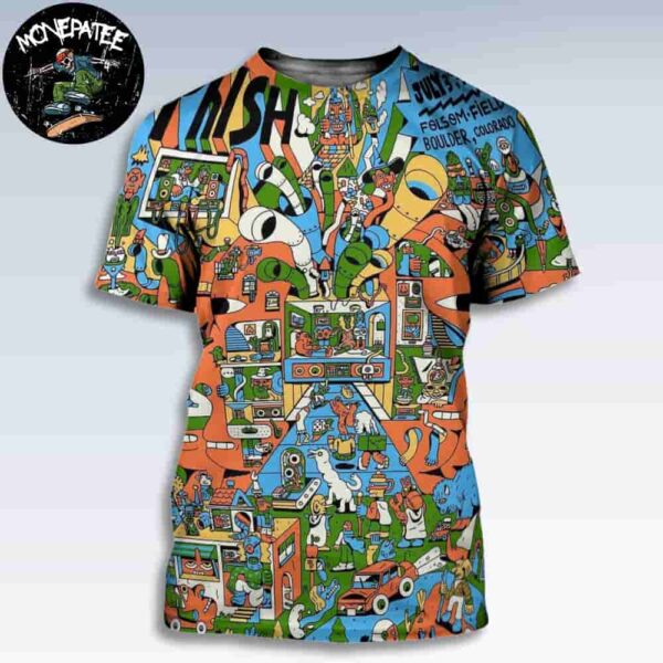 Phish Band Boulder Colorado Live At Folsom Field On July 3 4 5 2025 All Over Print T-Shirt