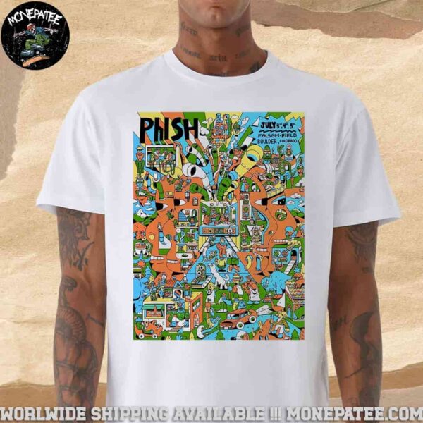 Phish Band Boulder Colorado Live At Folsom Field On July 3 4 5 2025 Unisex T-Shirt