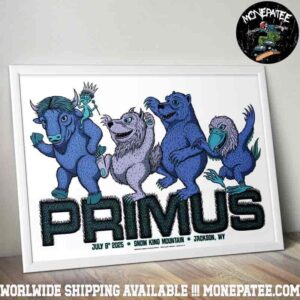 Primus Poster For Show In Jackson Wy On July 8 Live At Snow King Moutain Decorative Poster Canvas