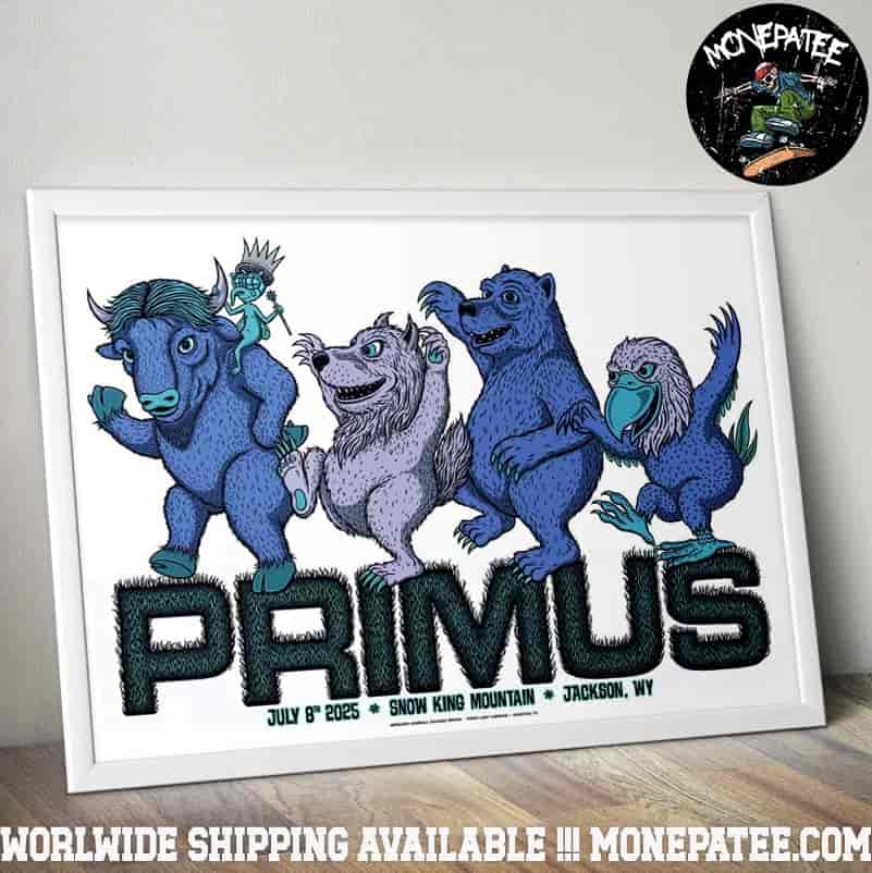 Primus Poster For Show In Jackson Wy On July 8 Live At Snow King Moutain Decorative Poster Canvas Primus Poster For Show In Jackson Wy On July 8 Live At Snow King Moutain Decorative Poster Canvas
