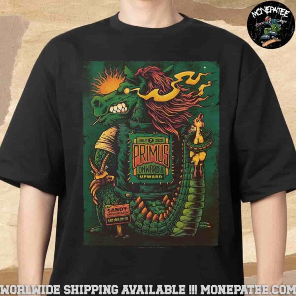 Primus Salt Lake City Ut Concert Poster On July 7 2025 Live At Sandy Amphitheater Unisex T-Shirt