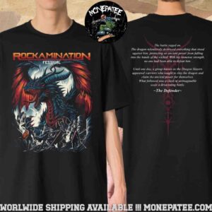 Rockamination Festival 2025 Official Merchandise In Stadion Wilis Madium On July 12-13 2025 Dragon Slayer’s Wrath Two Sided T-Shirt