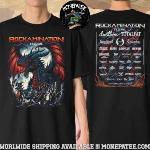 Rockamination Festival 2025 Official Merchandise In Stadion Wilis Madium On July 12-13 2025 Dragon’s Reckoning Two Sided T-Shirt