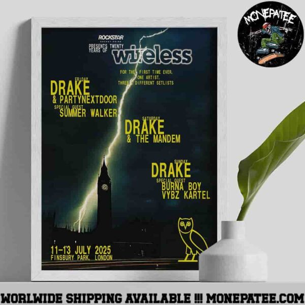 Rockstar Energy Present Wireless Festival At Finsbury Park London On 11-13th July 2025 Decorative Poster Canvas