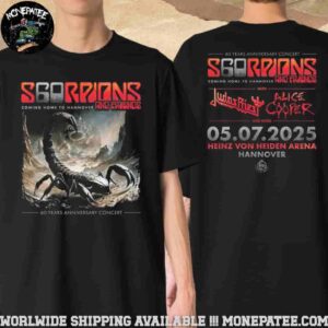 Scorpions Hannover 2025 60 Years Anniversary Merchandise Tee At Heinz Von Heiden Arena On July 5 Two Sided Unisex T-Shirt