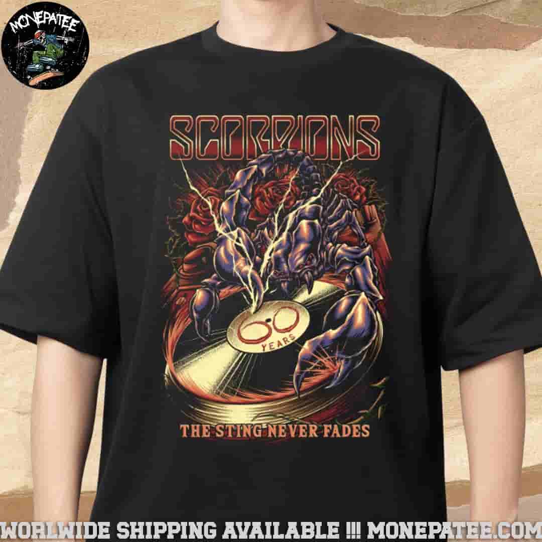 Scorpions The Sting Never Fades Tee European Tour 2025 Merchandise T-Shirt Scorpions The Sting Never Fades Tee European Tour 2025 Merchandise T-Shirt