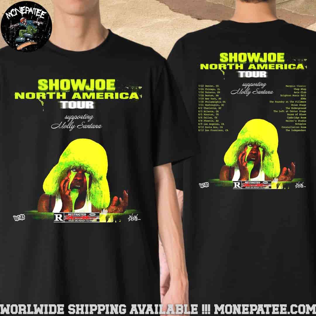 Showjoe North America Tour 2025 Dates List Two Sided Unisex T-Shirt Showjoe North America Tour 2025 Dates List Two Sided Unisex T-Shirt