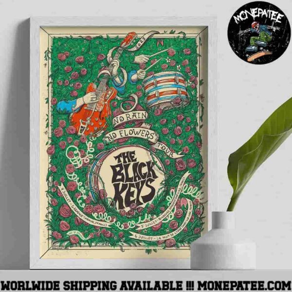 The Black Keys France Tour 2025 Official Merchandise Garorock July 4 Chateau De Beauregard July 5 Les Nuits De L?erdre July 6 Decorative Poster Canvas