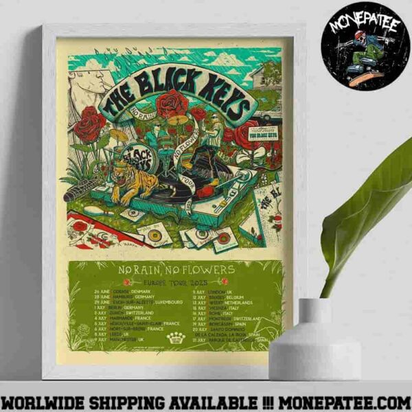 The Black Keys No Rain No Flowers Europe Tour 2025 Dates List Decorative Poster Canvas