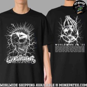 The Offspring Supercharged Worldwide In 2025 Mohawk Skull Tour Merchandise Two Sided Unisex T-Shirt