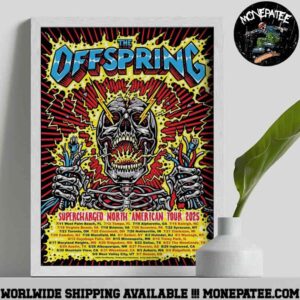 The Offspring’s Supercharged Worldwide North American Tour 2025 Artwork By Jimbo Phillips From Santa Cruz Decorative Poster Canvas