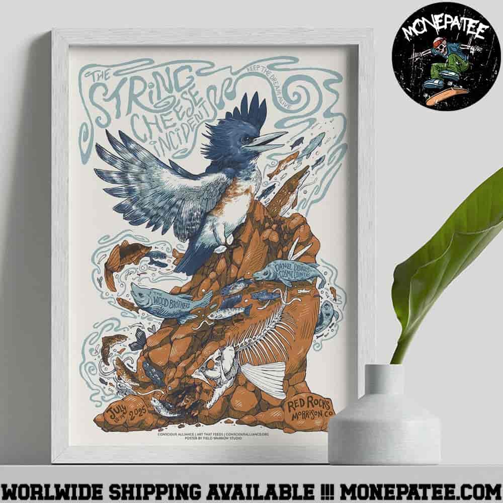 The String Cheese Incident Morrison Co Poster Live At Red Rocks Amphitheatre On July 18-19 2025 Fish Bird Artwork Decorative Poster Canvas The String Cheese Incident Morrison Co Poster Live At Red Rocks Amphitheatre On July 18-19 2025 Fish Bird Artwork Decorative Poster Canvas