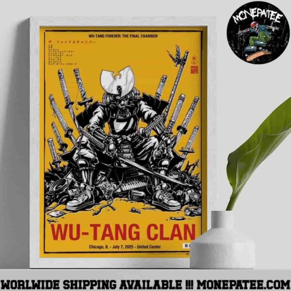 Wu-Tang Clan Chicago IL On July 7 At United Center Wu-Tang Forever The Final Chamber Samurai Artwork Decorative Poster Canvas