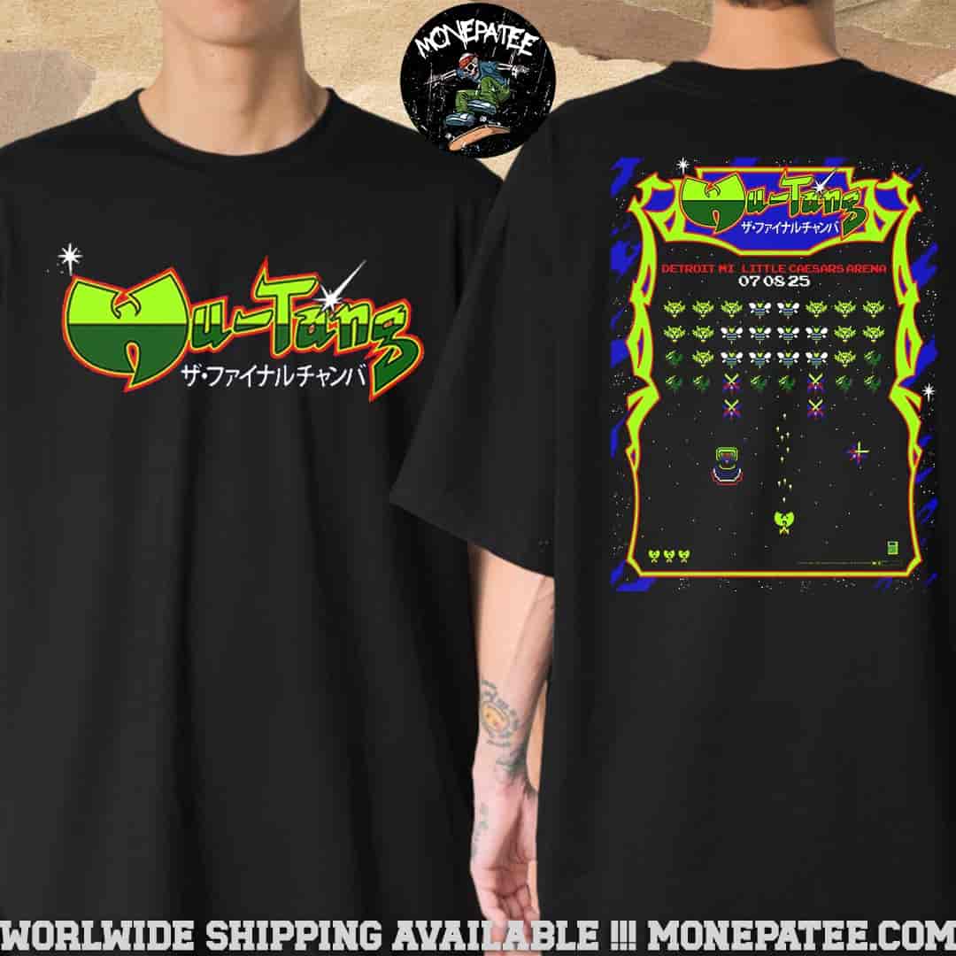 Wu-Tang Clan Detroit MI Live At Little Caesars Arena On July 8 2025 Wu-Tang Forever The Final Chamber Tour 36 Bits Of Fury Artwork Two Sided Unisex T-Shirt Wu-Tang Clan Detroit MI Live At Little Caesars Arena On July 8 2025 Wu-Tang Forever The Final Chamber Tour 36 Bits Of Fury Artwork Two Sided Unisex T-Shirt