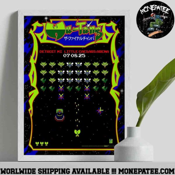 Wu-Tang Clan Detroit MI Poster Concert Live At Little Caesars Arena On July 8 2025 Wu-Tang Forever The Final Chamber Tour 36 Bits Of Fury Artwork Poster Canvas