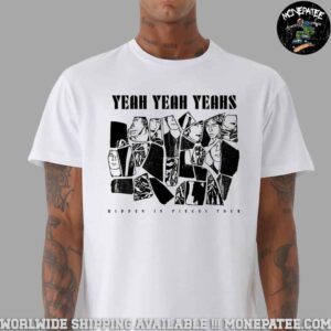 Yeah Yeah Yeahs Band Hidden In Pieces Tour 2025 Faces Artwork Merchandise T-Shirt