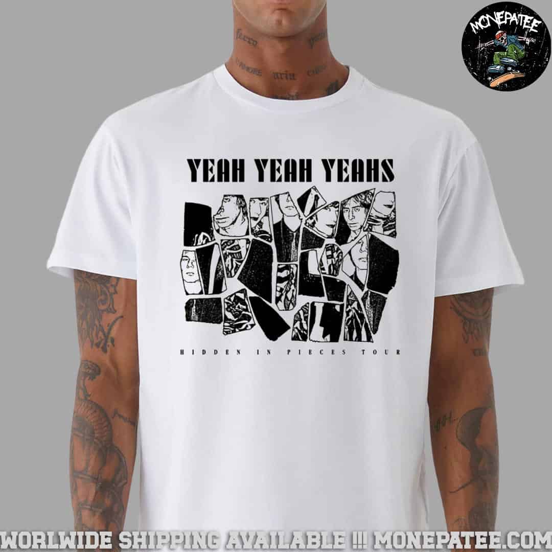 Yeah Yeah Yeahs Band Hidden In Pieces Tour 2025 Faces Artwork Merchandise T-Shirt Yeah Yeah Yeahs Band Hidden In Pieces Tour 2025 Faces Artwork Merchandise T-Shirt