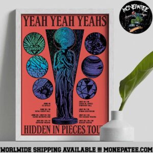 Yeah Yeah Yeahs Band Hidden In Pieces Tour 2025 Gig Poster Canvas